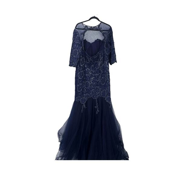 Marsoni by Colors Mother Of The Bride Trumpt Lace Gown In Midnight Blue Size XL - Picture 7 of 12